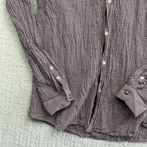 The Kooples Sport Red gingham Plaid Classic Button Up Long sleeve Shirt Men S - Picture 5 of 15